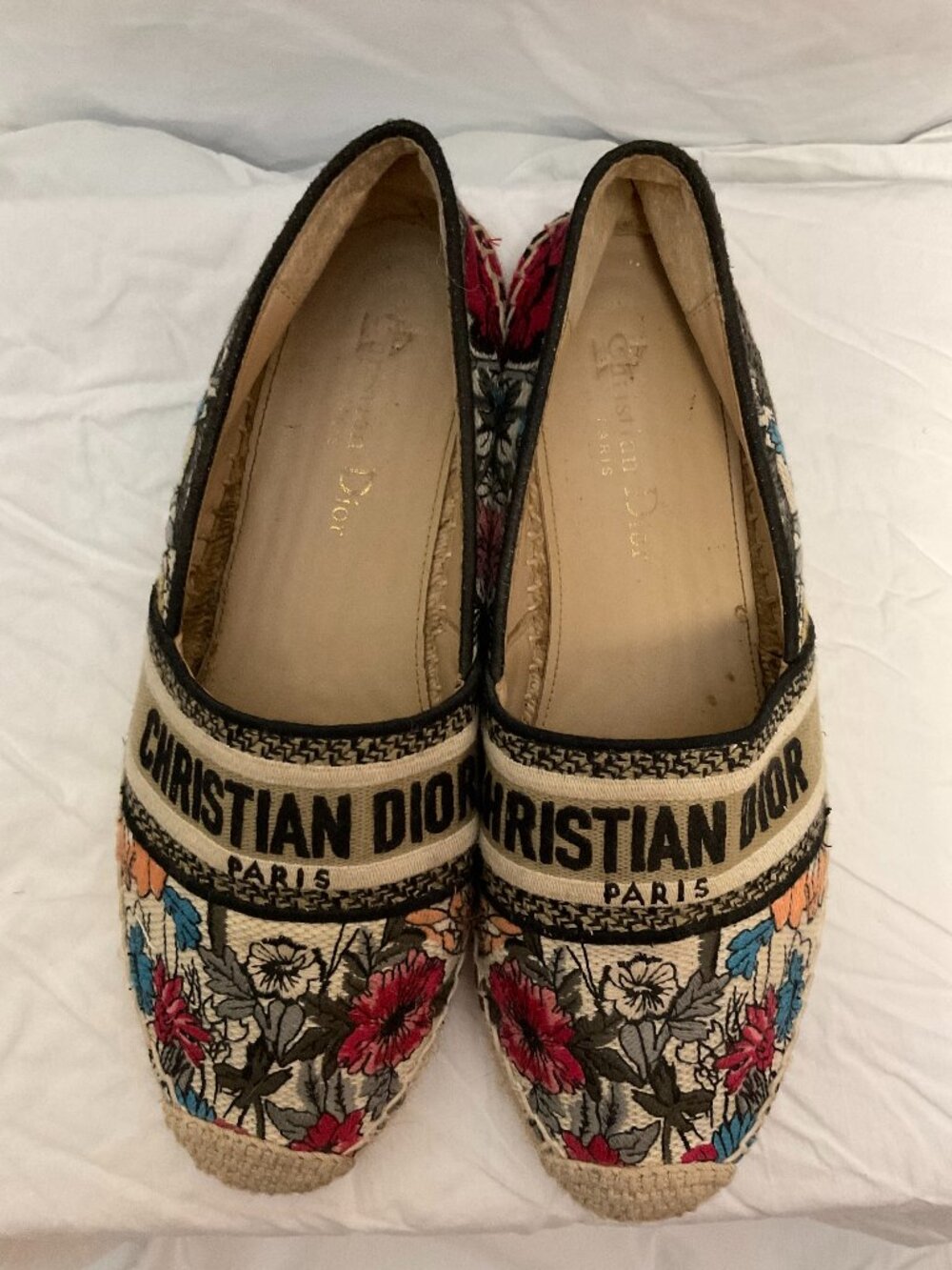 Christian Dior Floral Embroidered Espadrilles
